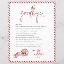 Elf-Abfahrtsbrief Auf Wiedersehen von Ihrem Elf-Hi