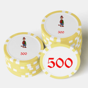 Elf Achtung gelber 500 gestreifter Poker-Chip Pokerchips