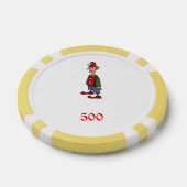 Elf Achtung gelber 500 gestreifter Poker-Chip Pokerchips (Einzeln)