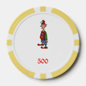 Elf Achtung gelber 500 gestreifter Poker-Chip Pokerchips (Vorderseite)