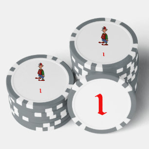 Elf Achtung, grau 1 gestreifter Poker-Chip Pokerchips