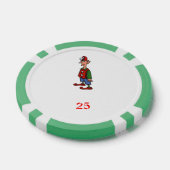 Elf Achtung, grüner 25 gestreifter Poker-Chip Pokerchips (Einzeln)