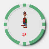 Elf Achtung, grüner 25 gestreifter Poker-Chip Pokerchips (Vorderseite)