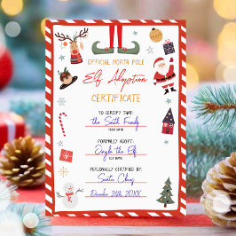 Elf-Adoption-Zertifikat Adoptierte ein Elf Weihnac Einladung