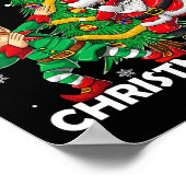 Elf &amp; Dabbing Santa Kids Boys Men Claus Dab Xm Poster (Ecke)