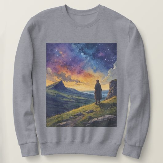 Elf Ancient Ireland Under the Night Sky Sweatshirt (Design vorne)