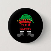 Elf And Safety, Funny Health &amp; Safety Elf Long Button (Vorderseite)