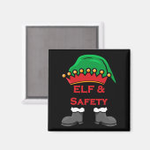 Elf And Safety, Funny Health & Safety Elf Long Magnet (Vorderseite/Rückseite)