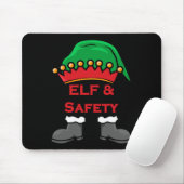 Elf And Safety, Funny Health & Safety Elf Long Mousepad (Mit Mouse)