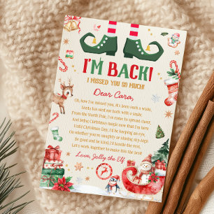 Elf-Ankunft Weihnachten Ich Bin Zurück Brief Karte