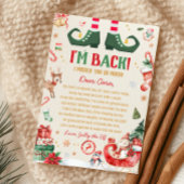 Elf Ankunft Weihnachten Ich bin zurück Letter Card Einladung