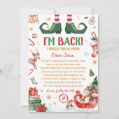 Elf Ankunft Weihnachten Ich bin zurück Letter Card Einladung (Vorderseite)