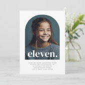 Elf Arched Foto zum Geburtstag Einladung (Stehend Vorderseite)