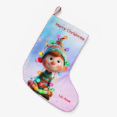 Elf Arrival Christmas Stocking | North Pole Magic Kleiner Weihnachtsstrumpf (Vorderansicht (hängend))