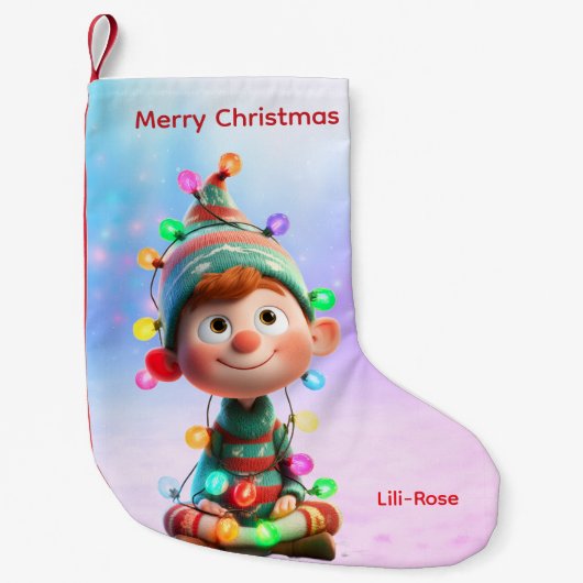 Elf Arrival Christmas Stocking | North Pole Magic Kleiner Weihnachtsstrumpf (Vorderseite)