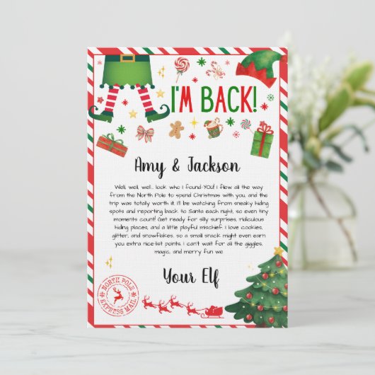 elf arrival letter - elf welcome letter einladung (Stehend Vorderseite)