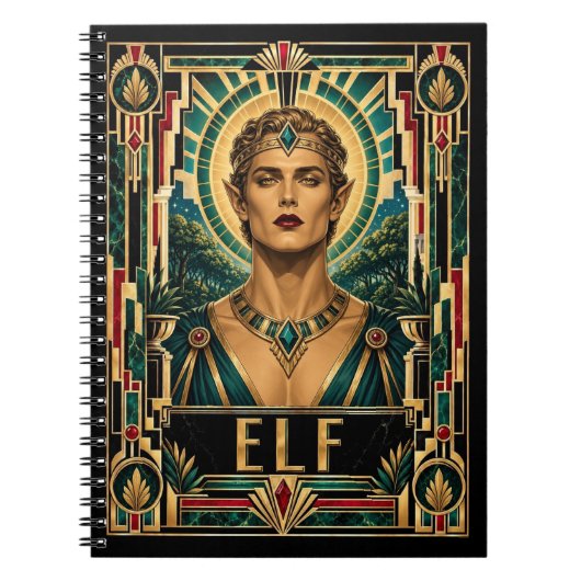 Elf, Art Deco Mythisch Notizblock (Vorderseite)