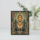 Elf, Art Deco Mythisch Postkarte (Stehend Vorderseite)
