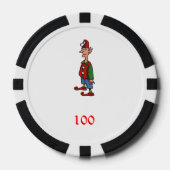 Elf At Achtung, schwarzer 100 gestreifter Poker-Ch Pokerchips (Vorderseite)