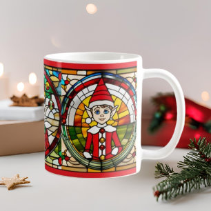 Elf auf dem Shelf Stain Glass Weihnachten Tasse