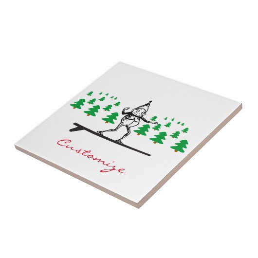 Elf auf der Surfboard Thunder_Cove Fliese (Seite)