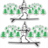 Elf auf einer Surfboard Thunder_Cove Aufkleber (Vorderseite)