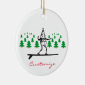 Elf auf einer Surfboard Thunder_Cove Keramik Ornament (Rechts)