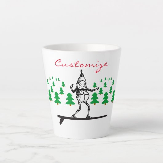 Elf auf einer Surfboard Thunder_Cove Milchtasse (Vorderseite)
