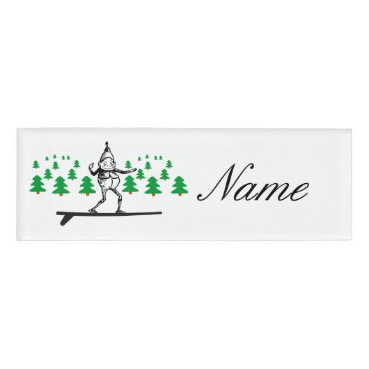Elf auf einer Surfboard Thunder_Cove Namenschild (Vorderseite)