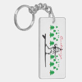 Elf auf einer Surfboard Thunder_Cove Schlüsselanhänger (Vorderseite links)