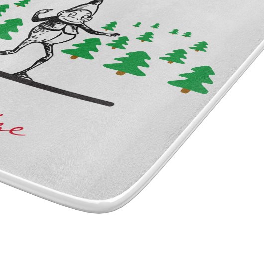 Elf auf einer Surfboard Thunder_Cove Schneidebrett (Ecke)