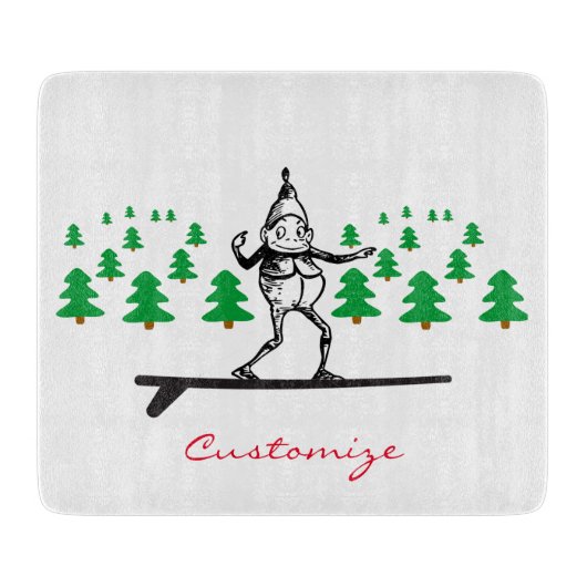 Elf auf einer Surfboard Thunder_Cove Schneidebrett (Vorderseite)
