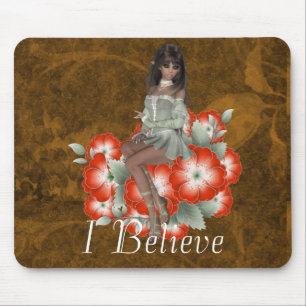 Elf auf roten Blume Design 1 Mousepad