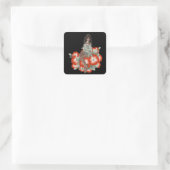 Elf auf roten Blume Design 2 Quadratischer Aufkleber (Tasche)