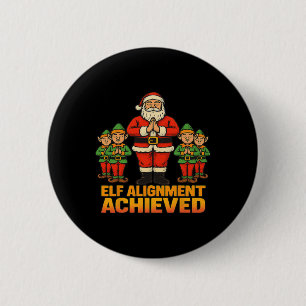 Elf-Ausrichtung Erreichte Yoga Weihnachtsmann Und  Button
