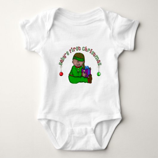 Elf Baby African American 1. Weihnachten Baby Strampler (Vorderseite)