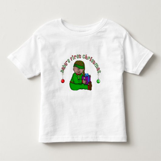 Elf Baby African American 1. Weihnachten Kleinkind T-shirt (Vorderseite)