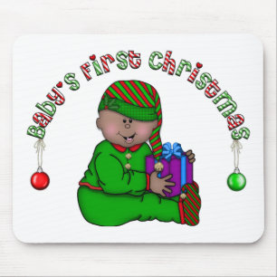 Elf Baby African American 1. Weihnachten Mousepad