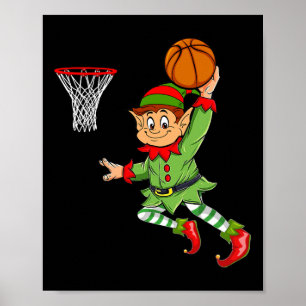 Elf Basketball Erntedank Weihnachten 2021 Poster
