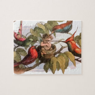 Elf Bird Niedlich Elves Tree Fairy Tale Puzzle