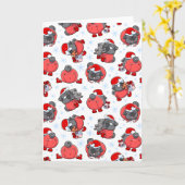 Elf Black Mops Weihnachtskarte Karte (Gelbe Blume)