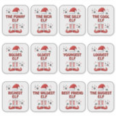 Elf Boots Santa Claus Hat White Christmas Aufkleber (Vorderseite)