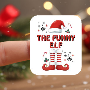 Elf Boots Santa Claus Hat White Christmas Aufkleber
