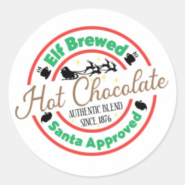 Elf Braut heiße Schokolade Runder Aufkleber