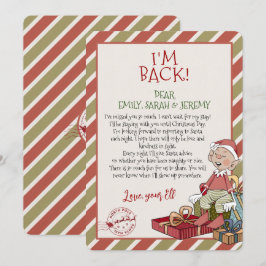 Elf Brief "I'm Back" für die Einladung zu Weihnach