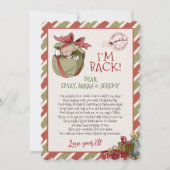 Elf Brief "I'm Back" für die Einladung zu Weihnach (Vorderseite)