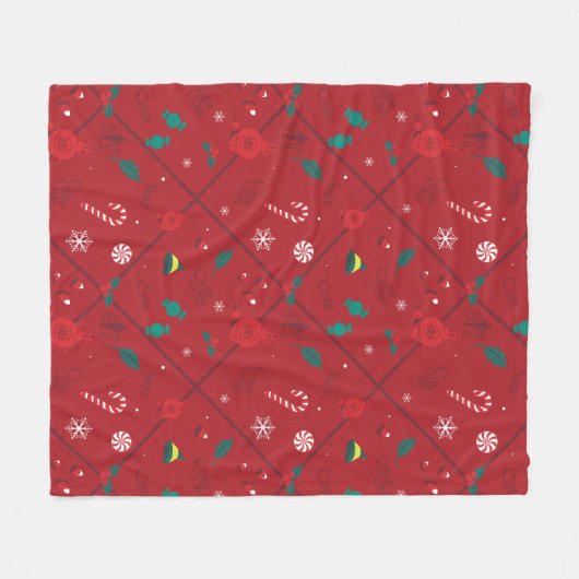 Elf Candy Schachbrett Pattern Fleecedecke (Vorderseite (Horizontal))