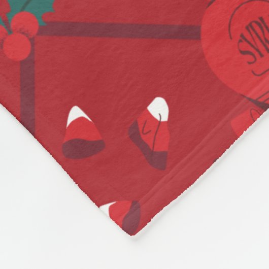 Elf Candy Schachbrett Pattern Fleecedecke (Ecke)