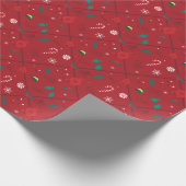 Elf Candy Schachbrett Pattern Geschenkpapier (Ecke)