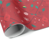Elf Candy Schachbrett Pattern Geschenkpapier (Rolleneckpunkt)